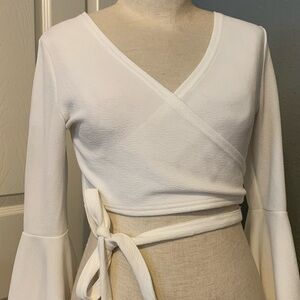 SHEIN white flared tie up top